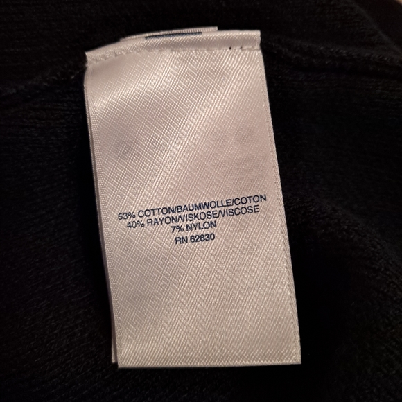 Lands End Cotton Blend Solid Black Long Sleeve Crewneck Sweater Dress - Picture 6 of 6